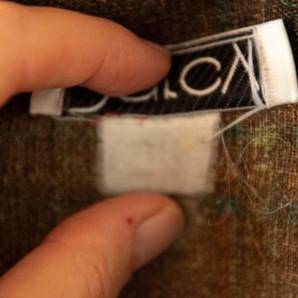 VIN Darcy Brown with Orange and Blue Plaid Shirt womens L - Picture 8 of 10